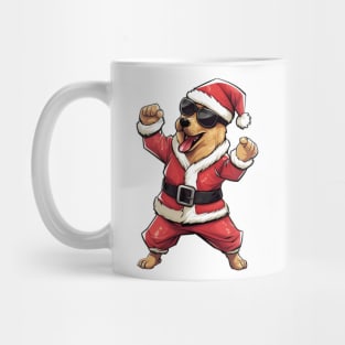 Cartoon Christmas Dogo Argentino Dog Dancing Mug